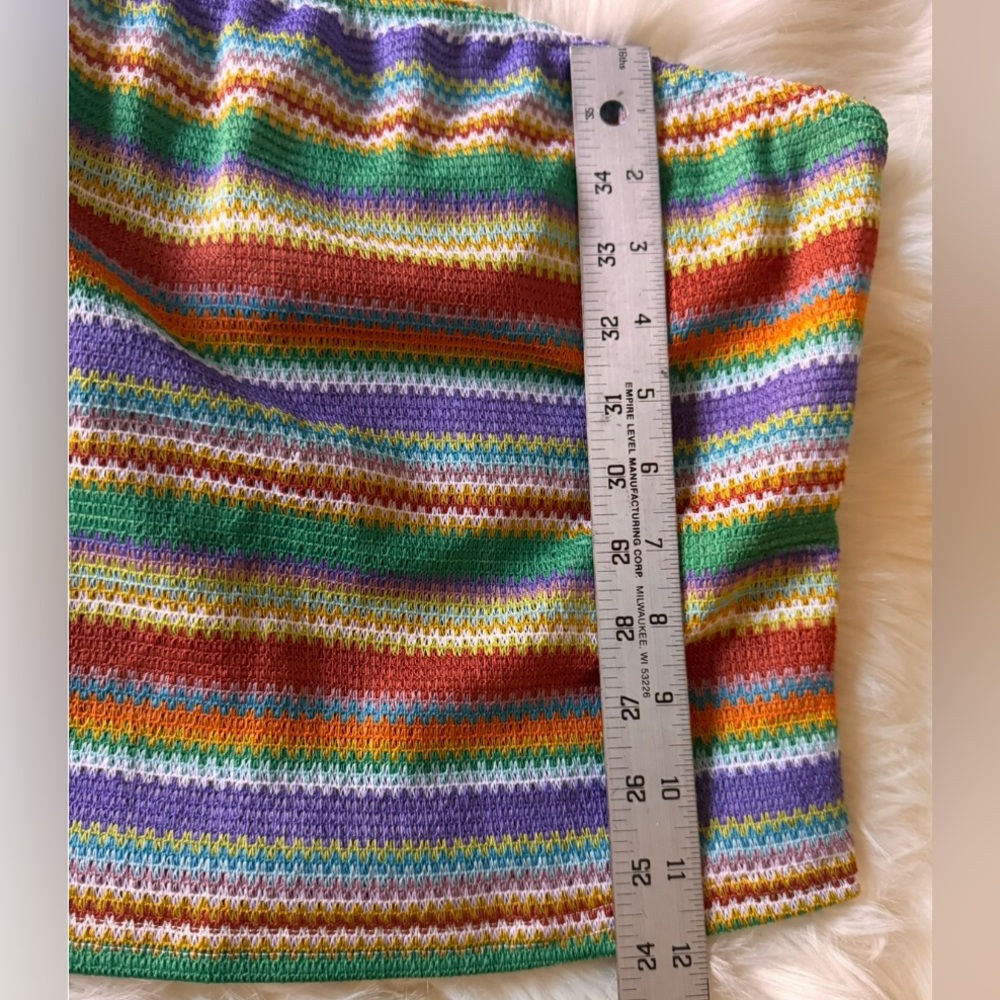 SHEIN Boho Bandeau Tube Top Strapless Knit Crop Y2K Summer Size Large - Picture 12 of 14